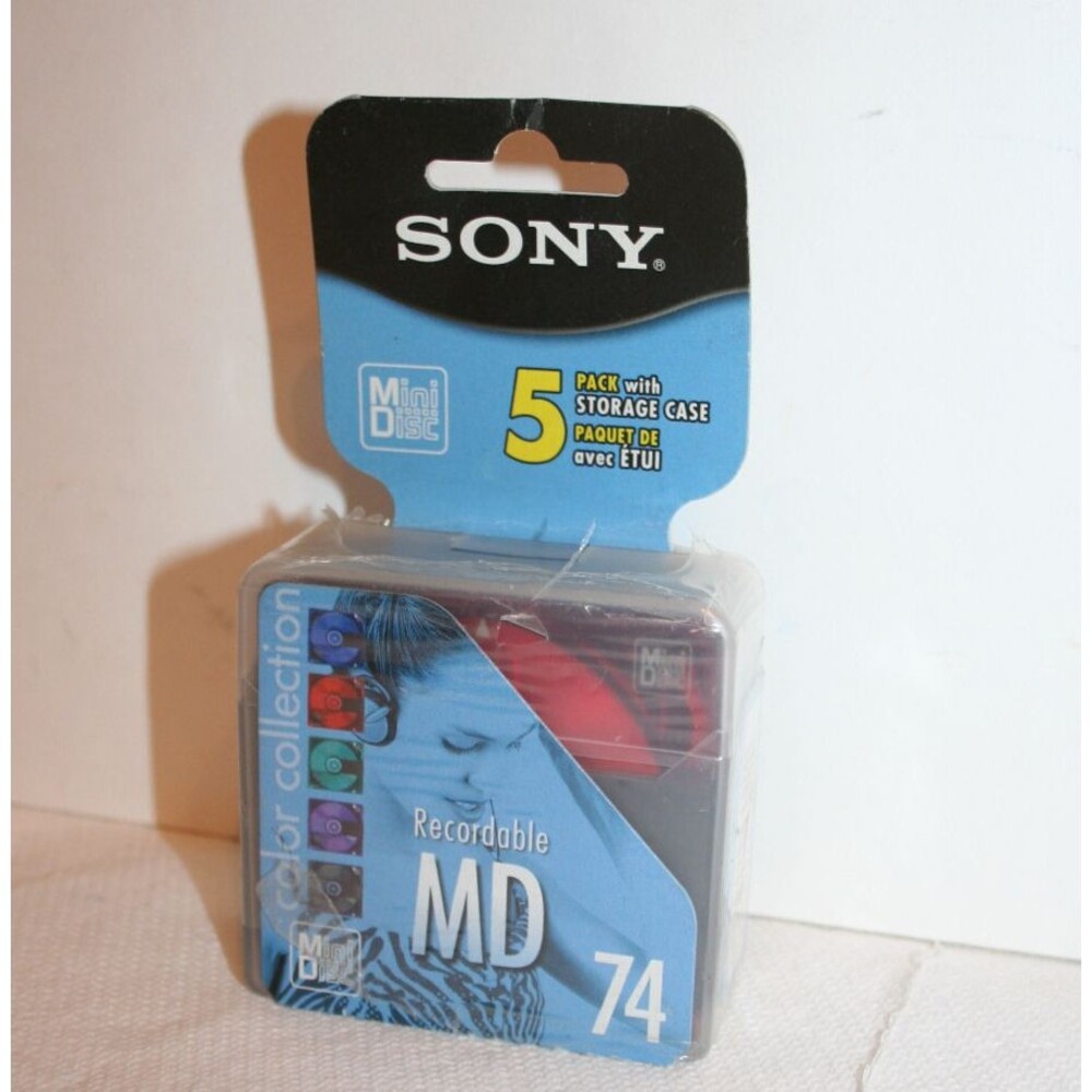 Vintage Sony 74 Min MiniDisc 5-Pack Color Collection - New Old Stock